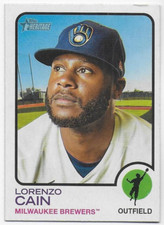 2022 Topps Heritage #174 Lorenzo Cain - Milwaukee Brewers