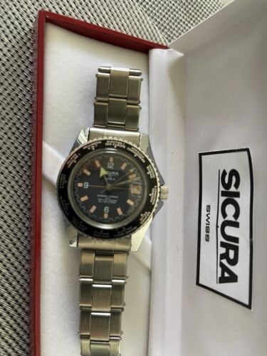 Sicura Vintage Divers Watch Rare ( worldtime) 1970s - Picture 7 of 8