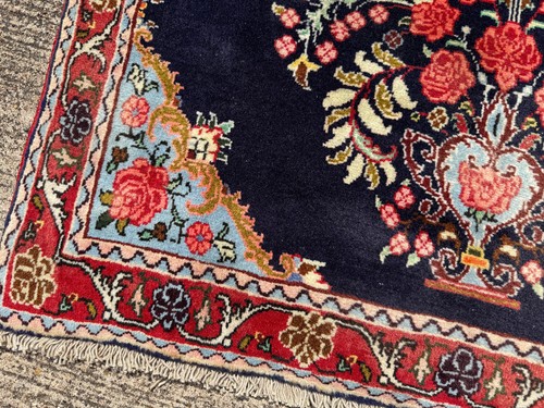 2x3 VINTAGE ORIENTAL RUG HAND-KNOTTED SMALL handmade blue ANTIQUE fine real pink - Picture 7 of 12
