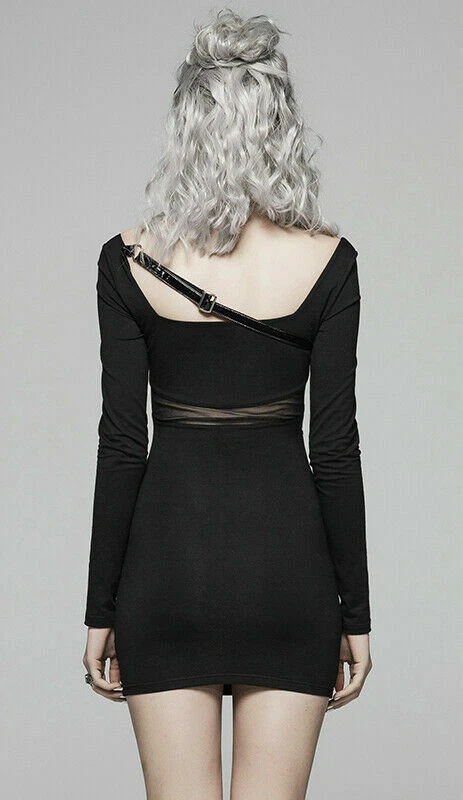 Punk Rave PU Leather Loop Slimming Dress WQ-425 - image 3 of 4