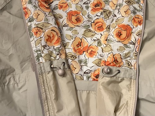 Totes Rain Jacket - Hoodie - Flower Pattern Lining - Women Size: Medium - NEW - Picture 8 of 10