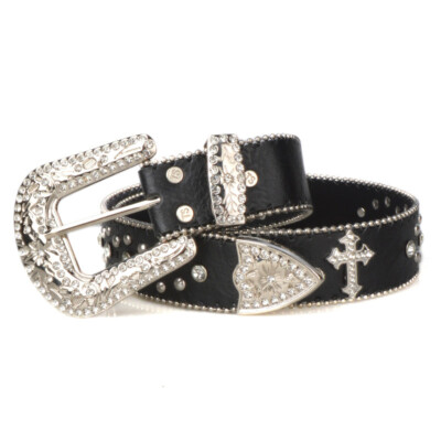 Western Rhinestone Belt Cowgirl Cowboy Crystal Studded Punk  display picture 3