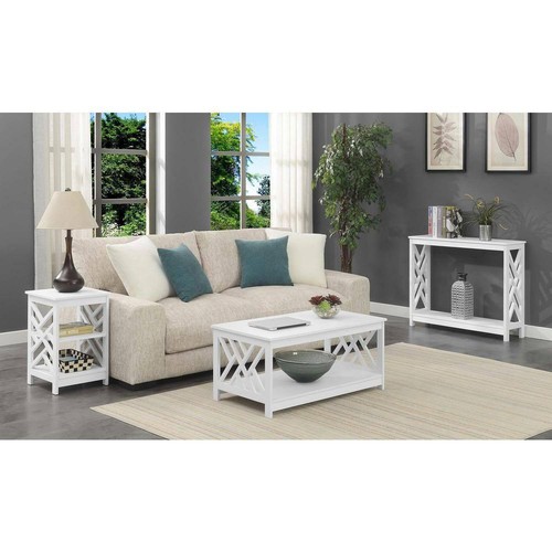 Convenience Concepts (15.7" x 23.7") End Table Square w/ Shelves MDF Wood White - Picture 5 of 6