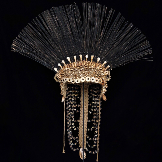 Proto Asmat Warrior Tribal Headdress Hat Papua New Guinea Head Hunter Tribal Art