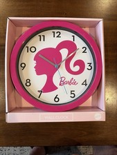 Barbie Silhouette Posh Pink Wall Clock Analog...