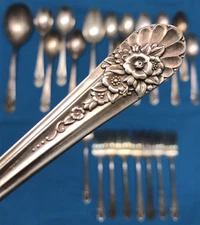 25 Pc JUBILEE Silverplate SALAD FORKS PLACE & TEASPOONS + Serving Wm Rogers Mfg