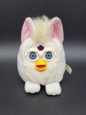 1999 Furby Buddies Beanie Plush White Fur Blue Eyes