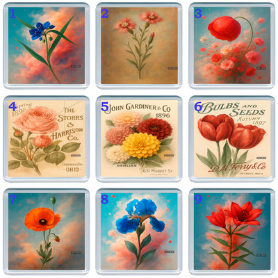 Acryl Untersetzer Getränk Floral Kunst Matte mit schönen Blumen und sanften Farben