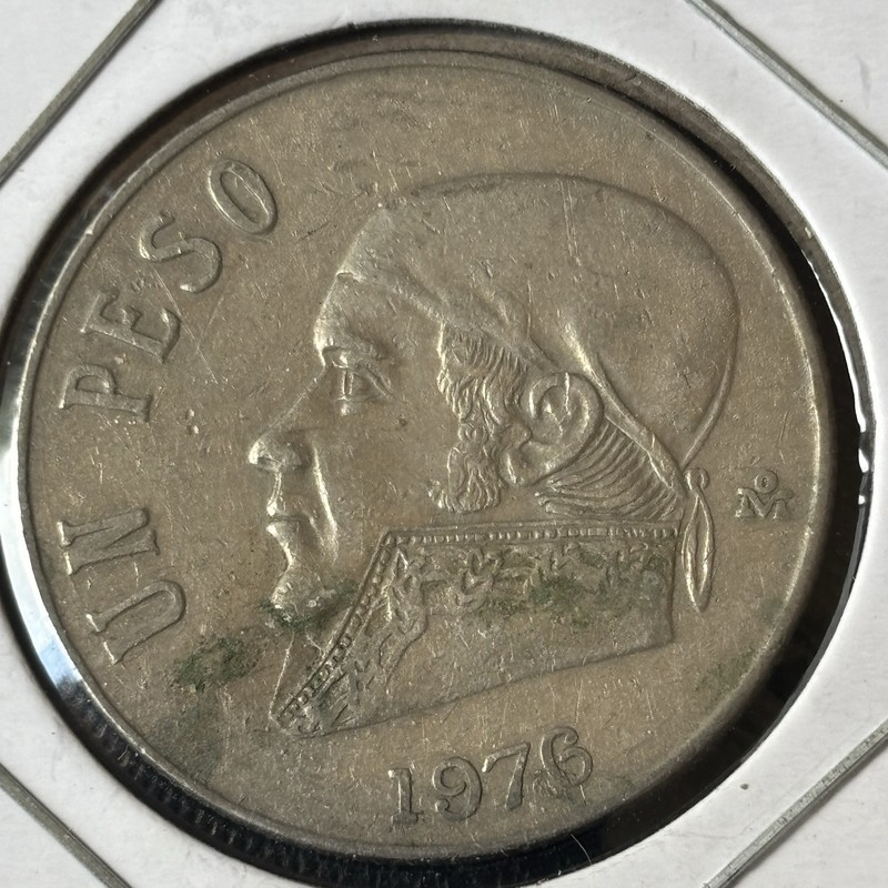 1976 Mexico Un 1 Peso Morelos KM# 460