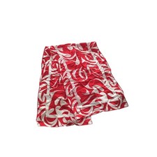 Silk Blend Scarf Red and White Swirl Vintage Made in Japan RN 33895