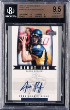 2005 Upper Deck Football Debut Ink Aaron Rodgers Rookie SP BGS 9.5 Auto 10