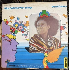 ALICE COLTRANE - WORLD GALAXY LP 1972 IMPULSE ! SPIRITUAL - PETER MAX cover art