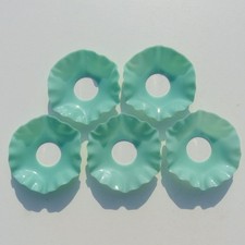 5 BOBECHES COUPELLES ANCIENNES en OPALINE BLEUE pour bougeoir chandelier lustre