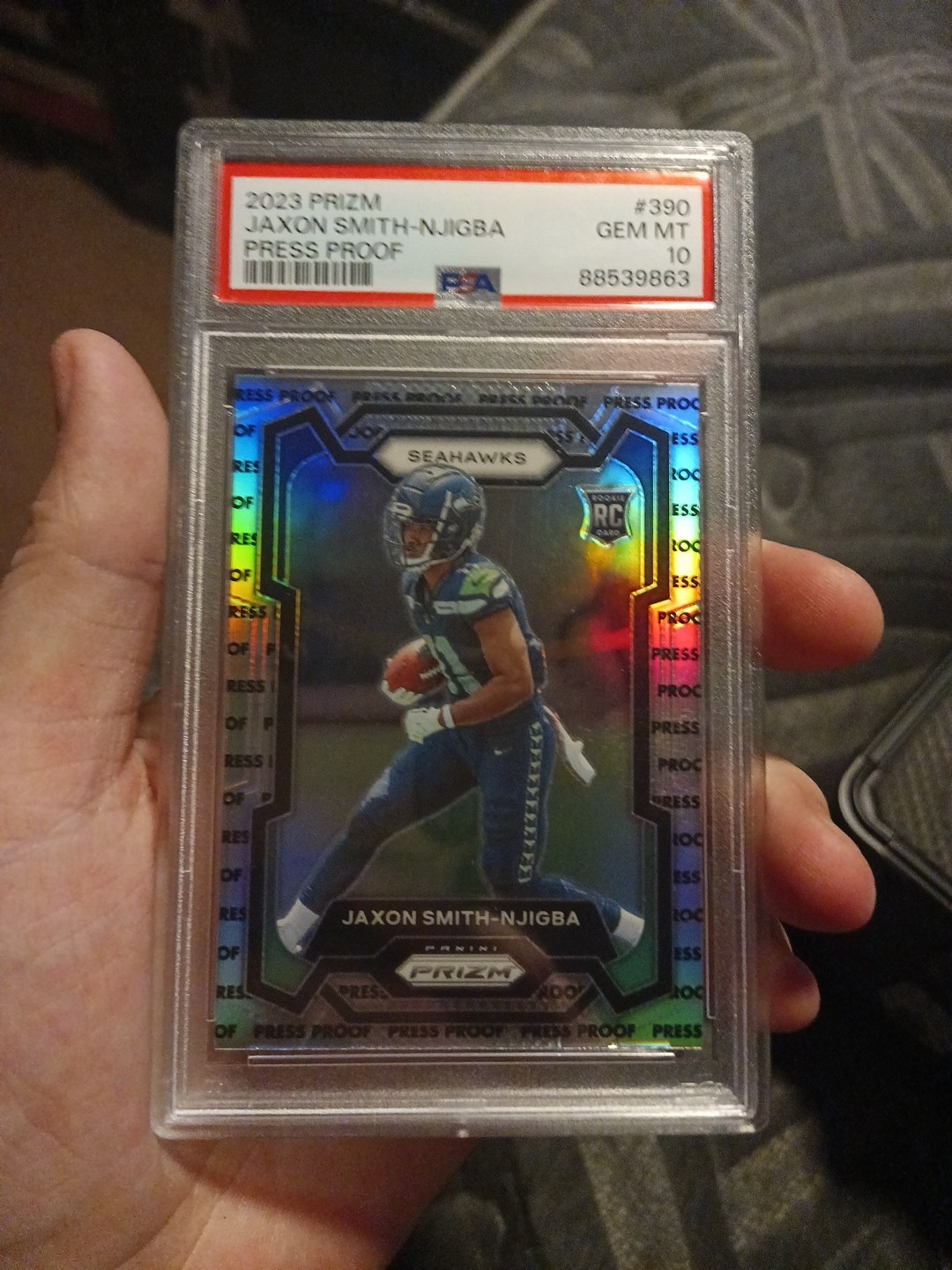 2023 JAXON SMITH-NJIGBA Panini Prizm Press Proof #390 PSA 10 Gem Mint Rare