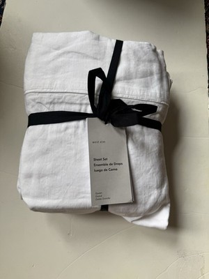 WEST ELM TENCEL Linen  Sheet Set Queen Luxurious MRSP $229  NWT
