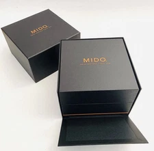 Mido Watch Box Presentation Black / Orange Cardboard Display Empty