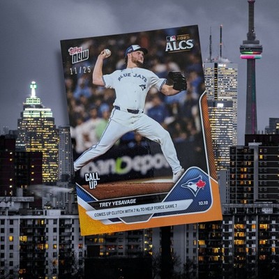 2025 Topps Now #887 Trey Yesavage Call-Up /25 ALCS Call-Up Blue Jays Rookie