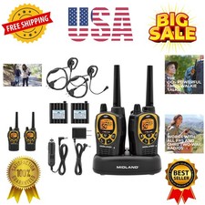 GMRS Two-Way Radio 50-Channel, Long Range, 142 Privacy Codes, SOS, NOAA, Rech...