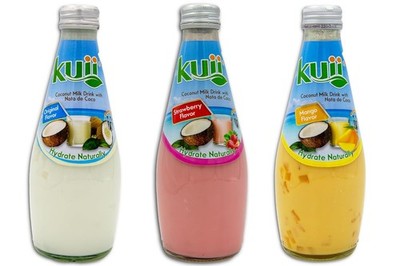 KUII Coconut Milk Drink Nata de Coco 3 Pack Mango Strawberry Original Drink