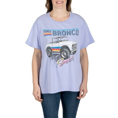 FORD BRONCO Sunset Women's Licensed Purple Graphic T-Shirt - Size: XS (0-2)