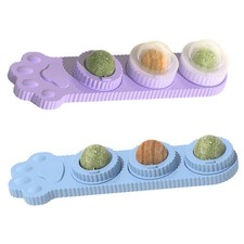 1x Catnip Wall Balls Pet Cat Toy Catnip Rotatable Licking Treat Toy Molar