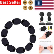 10pk Lapel Microphone Windscreen Foam Covers - Black Noise Reduction Lavalier