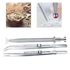 3x Jewelers Tools Jewelry Claw Tweezers Catcher for Picking up Jewelry Tools