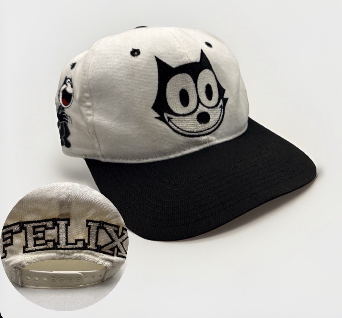 Vintage Felix The Cat Blockhead w/ Spellout SnapBack Hat American