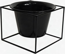 Metal Square 6" Plant Pot Stand Holder Removable Planter Black Metal 2 Pack New