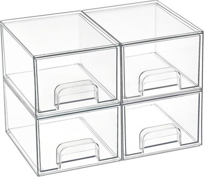 Vtopmart 4er Set Kleine Stackable Aufbewahrungs Schubladen Acryl Organizer