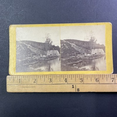 California Gold Rush Hydraulic Mining Stereoview Antique 1860s Sierra Nevadas