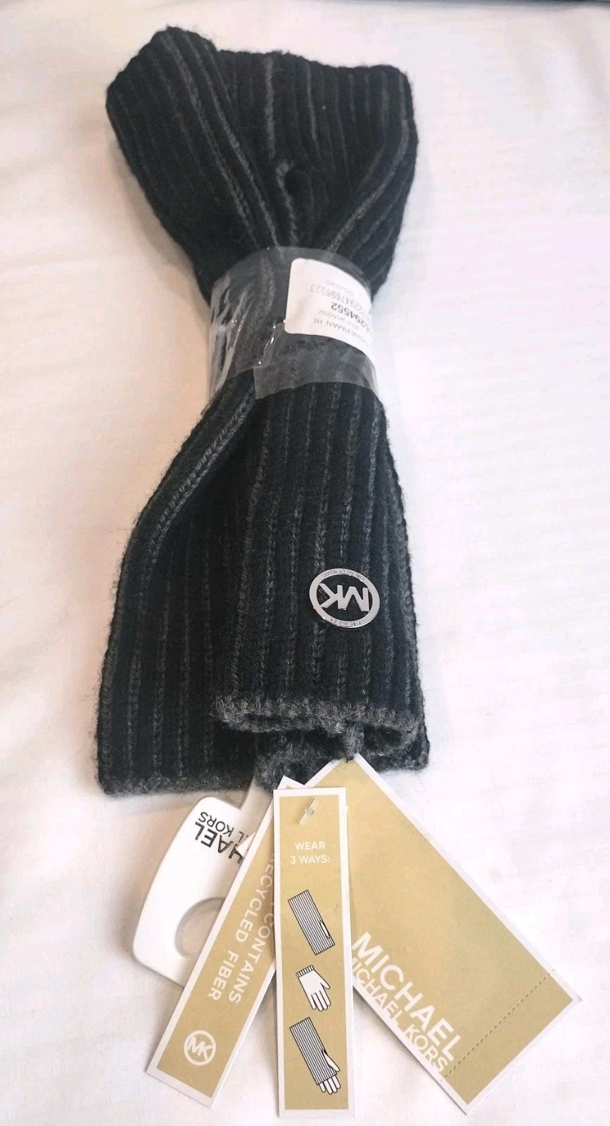New Michael Kors Women's 3-in-1 Plaited Fisherman Ribbed Gloves - One Size $68
