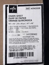 Medline Drape Sheet - 40" x 48" Non-Sterile 2-Ply Tissue (100 Pack)