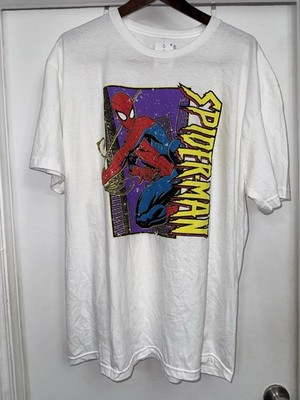 Marvel Comics Spider-Man Graphic White T-Shirt Casual Fandom Men s Size XL