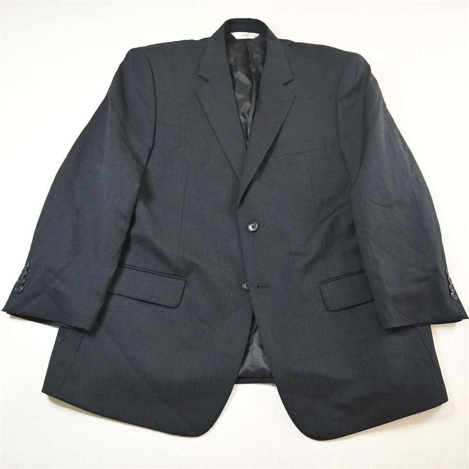 Chaqueta Pantalones Traje Versini 46R 38x32 Azul Marino Rayas 100% Lana Para Hombre Foto 2 de 4