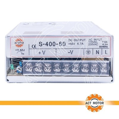 1PC 400W 60V Single Output Switching Power Supply S-400-60 input 115-230VAC