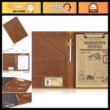 Leather Portfolio A4 Document Folder Padfolio Organizer Notepad Clipboard Sleeve
