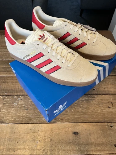 Adidas Originals Cream Manchester United Terrace Icons Collezione Gazelle UK9