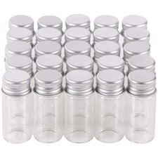 Versatile 10ml Glass Bottles with Aluminum Lids - Perfect for DIY and Weddings