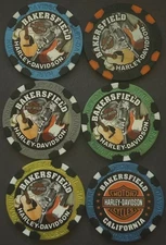 Harley Davidson Wide Print Poker Chip Bakerfield HD in Bakerfield, CA   (Pick 1)