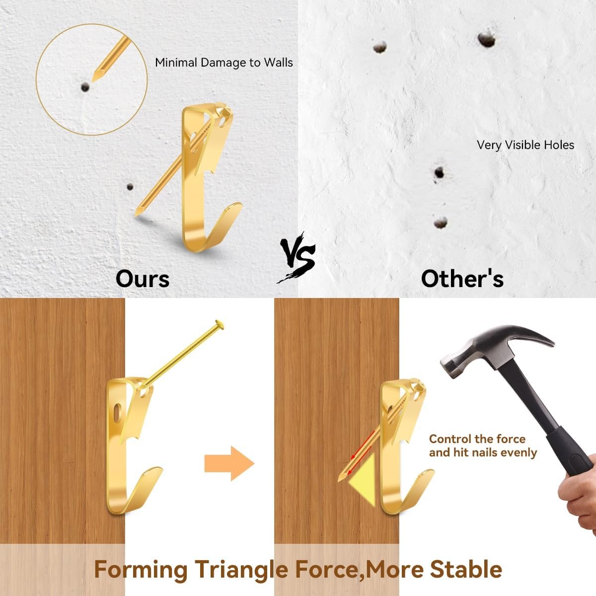 152Pcs Picture Hanging Kit, Picture Hangers 10lb, 20lb, 30lb, 50lb, 100lb Hooks 