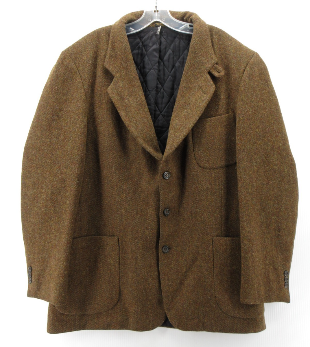 VINTAGE LL Bean Sport Coat Men 44 Tall Brown Blazer Wool Tweed