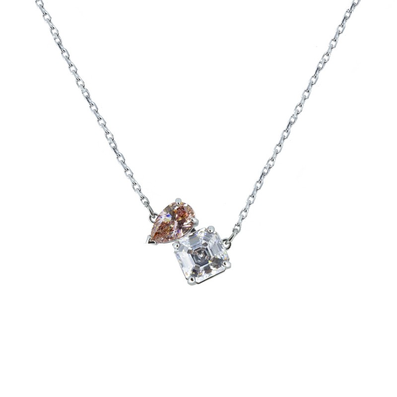 Swarovski Necklace Attract Soul Pink Rhodium Plated - Image 2