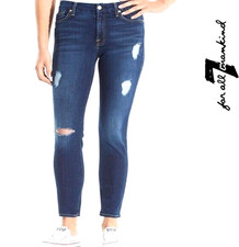 7 For All Mankind Jeans Women Size 26 B air The Ankle Skinny Stretch Blue Denim
