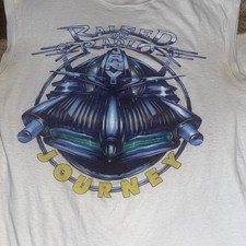 Vtg 80s 1986 Journey Raised On Radio Single Stitch Sleeveless Band T-Shirt Sz L