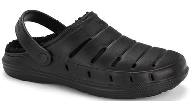 Rugged Shark Men's Slip-on Fabric Lined EVA Clog Slippers Size 9 Black