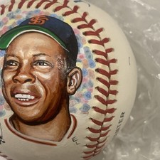 Willie Mays Hand Painted McKay 1/1 AUTOGRAPHED Baseball PSA DNA LOA Amazing!!!!!