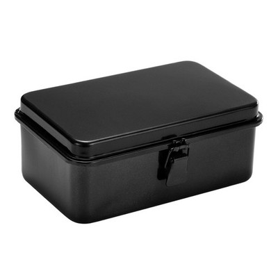 Tragbare Stahl-Werkzeugbox für Tool Storage, 7,5x4,7x2,4 Zoll, schwarz