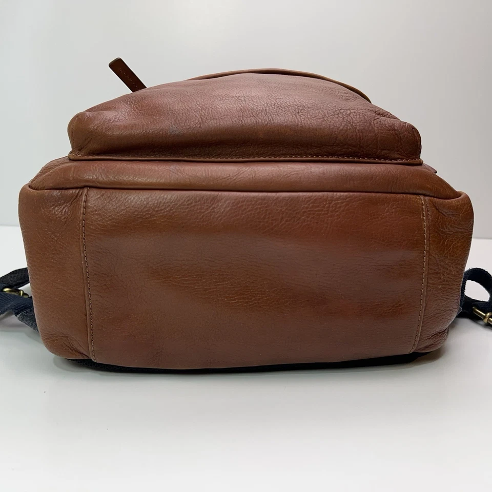 Mochila acolchada de lona de cuero FOSSIL Buckner para computadora portátil trabajo viaje escuela azul marino Foto 3 de 4