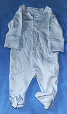 NEXT Baby Boys Cotton Footed Babygrow Long Sleeve Blue Newborn, First Size